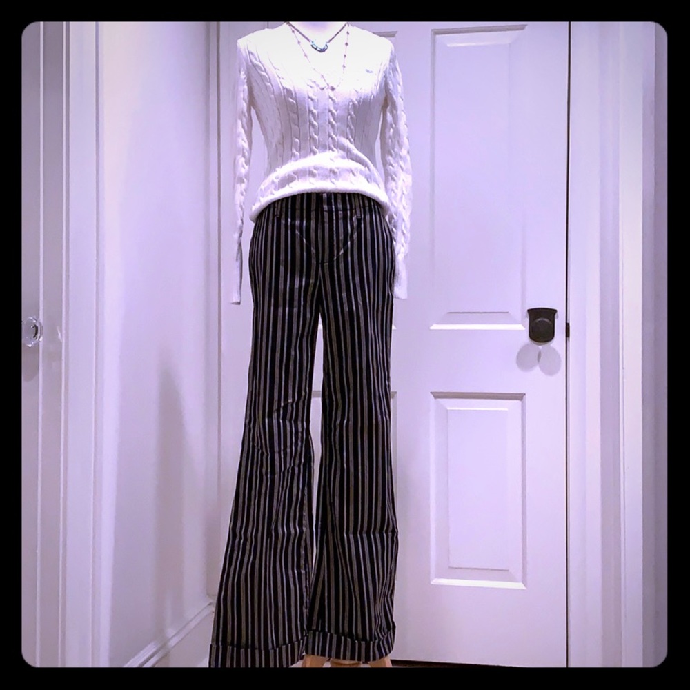 Vintage GAP Stretch Striped Tailored Flare Pants 2 Career